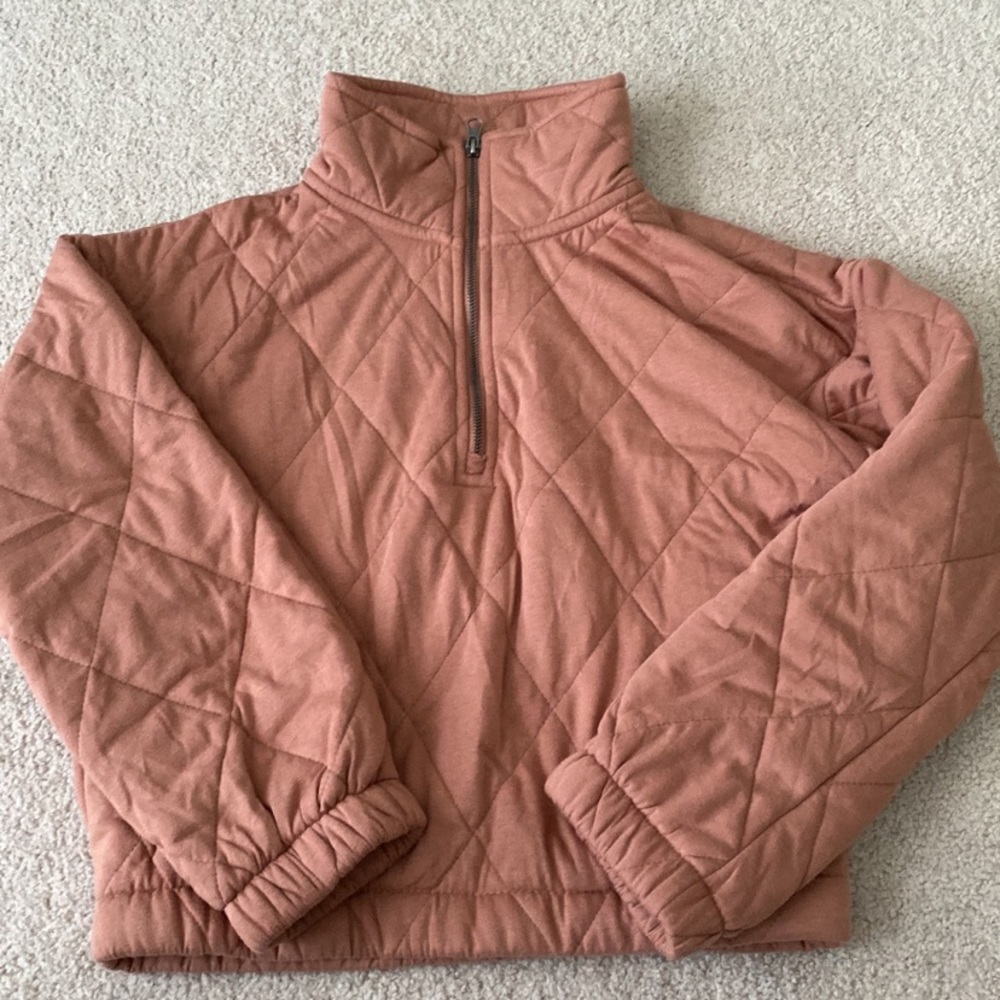 cropped quarter zip jacket